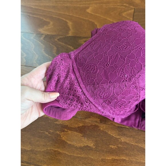 Torrid Perfect T-Shirt Push-Up Bra Boysenberry Lace Padded Wired 48B NWOT - Picture 3 of 6
